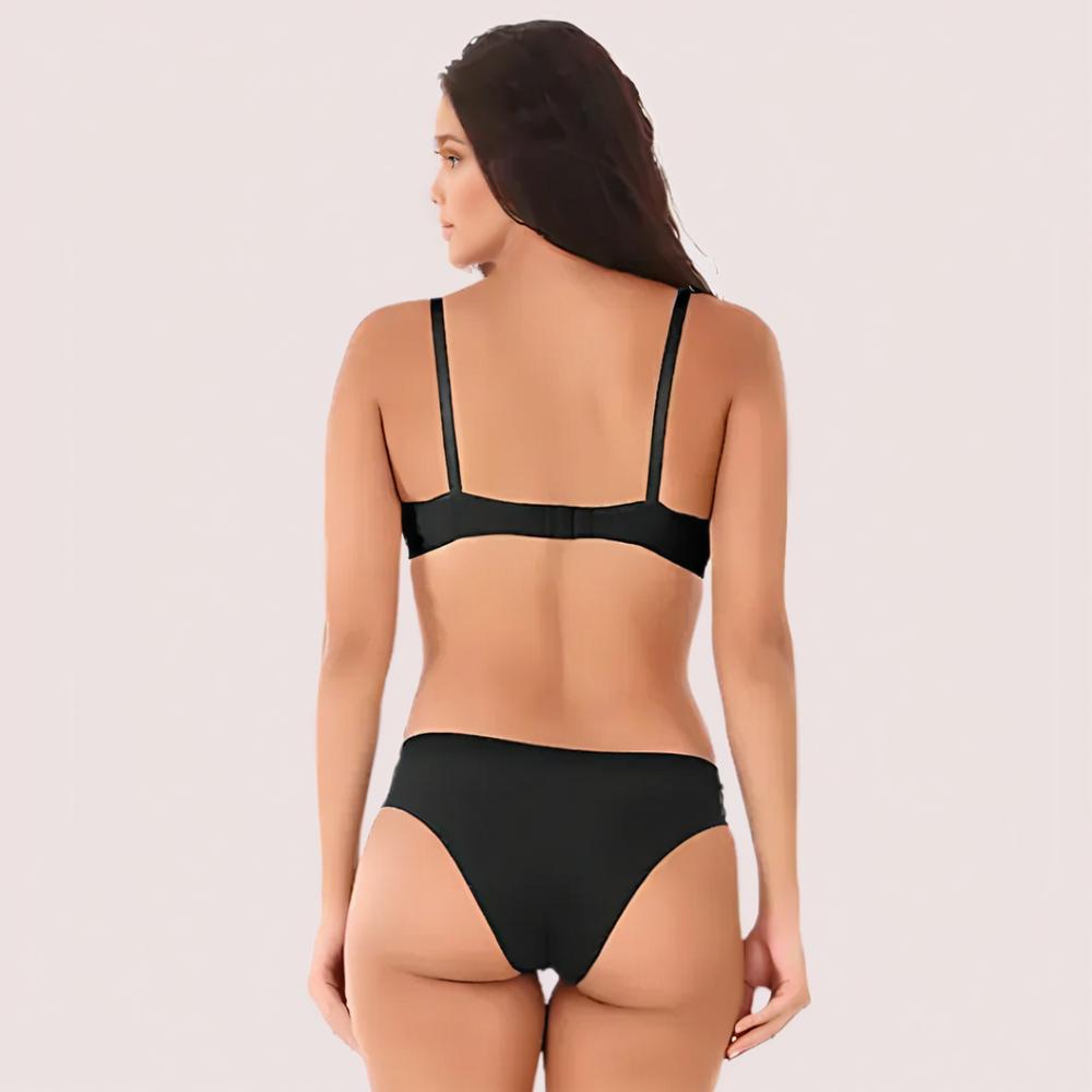 Timeless Black Cotton Bra Set
