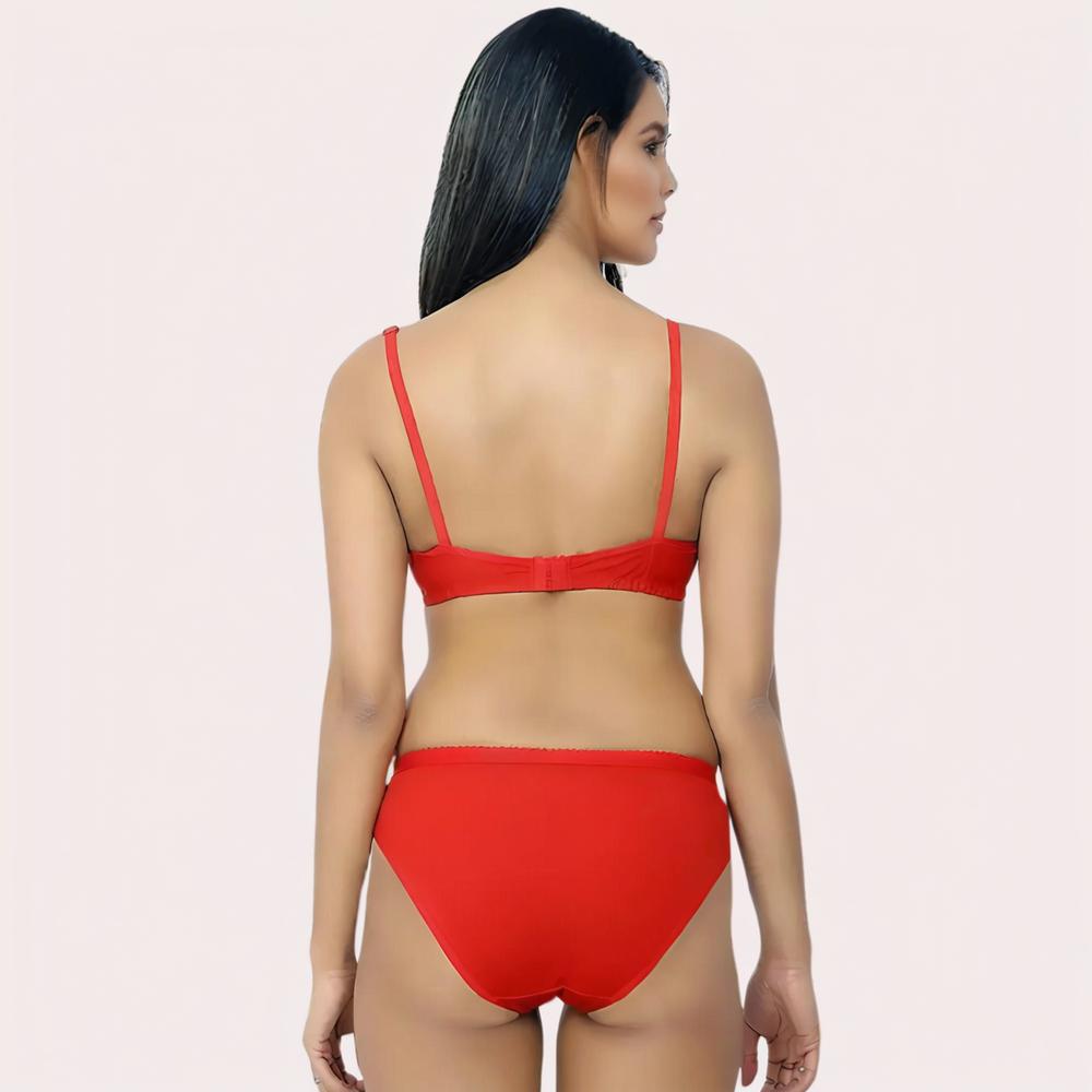 FD Organic Cotton Bra Set โ Red | Soft, Skin-Friendly & All-Day Comfort