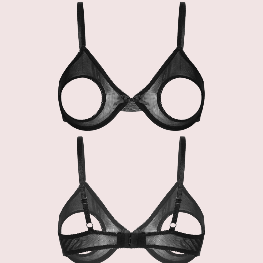 Daring & Sexy Sheer Open Cup Bralette